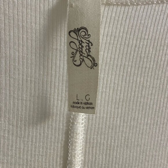 Free People Tunic Top Off White Boat Neck Long Line‎ Large - Picture 7 of 8